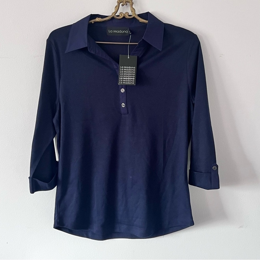 NWT La Madonna collar t-shirt size M - Picture 2 of 7
